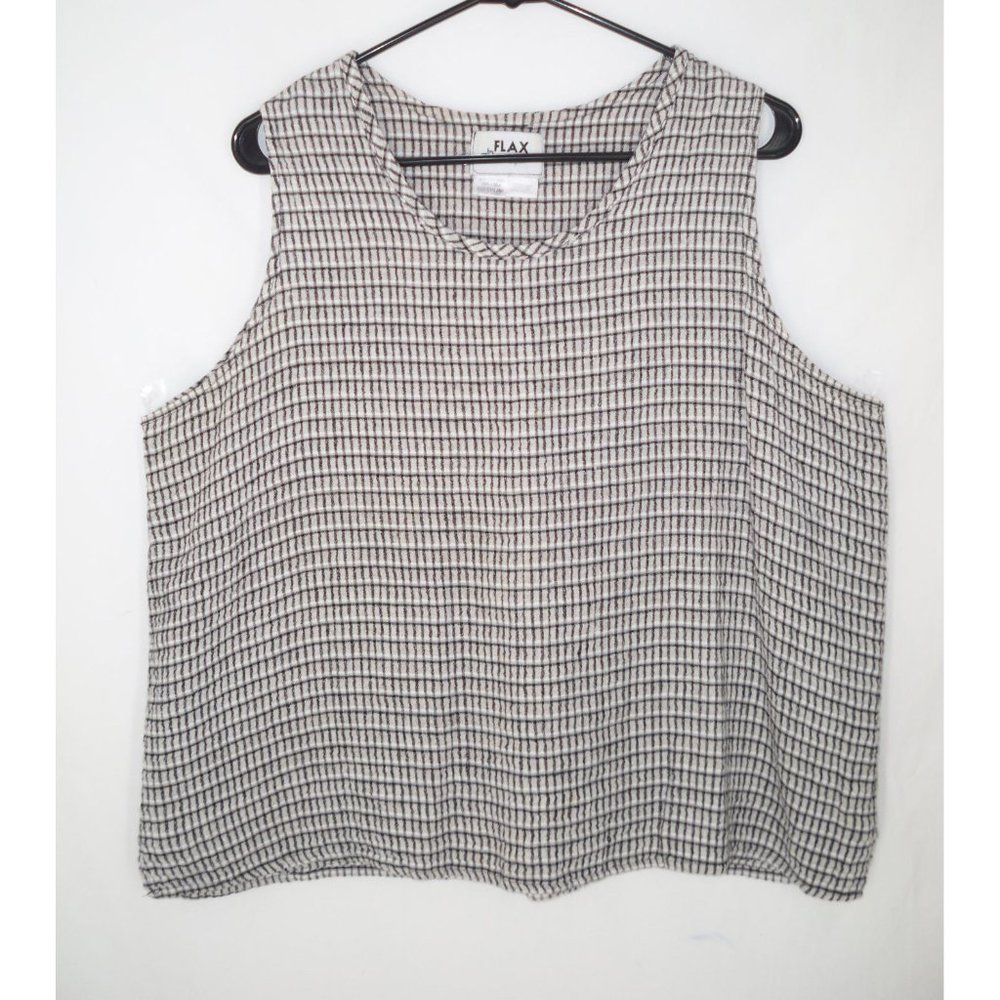 FLAX De Soleil 1998 Tank Top Textured Linen M